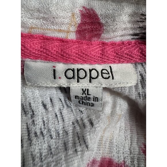 Flamingo Print Button-Up Nightshirt By I. Appel XL Polyester/Spandex Blend Made - Picture 5 of 16